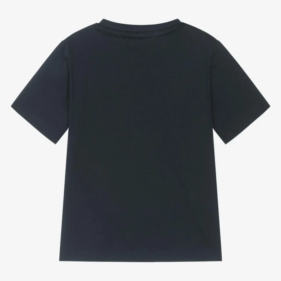Boys Navy Blue Cotton T-Shirt