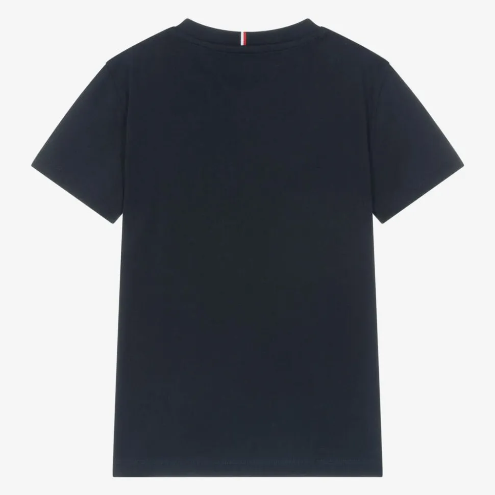 Boys Navy Blue Cotton T-Shirt