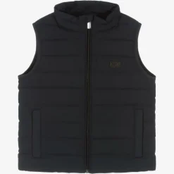 Boys Navy Blue Down Padded Eagle Gilet