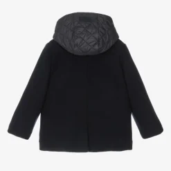 Boys Navy Blue Felted 2-in-1 Coat