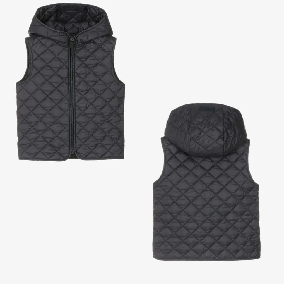 Boys Navy Blue Felted 2-in-1 Coat