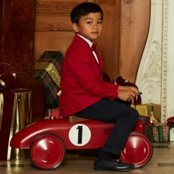 Boys Navy Blue Horsebit Loafers