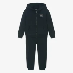 Boys Navy Blue Jersey Tracksuit