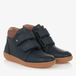 Boys Navy Blue Leather Boots