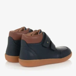 Boys Navy Blue Leather Boots