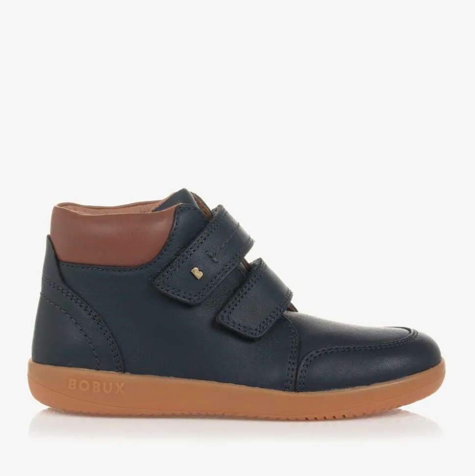 Boys Navy Blue Leather Boots