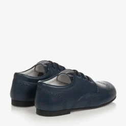 Boys Navy Blue Leather Brogues
