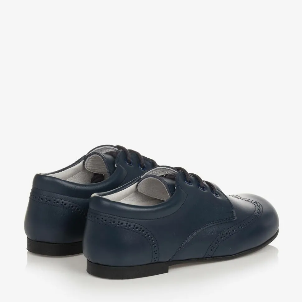 Boys Navy Blue Leather Brogues