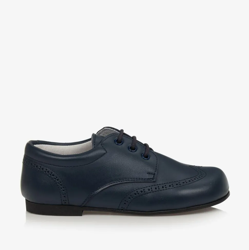 Boys Navy Blue Leather Brogues