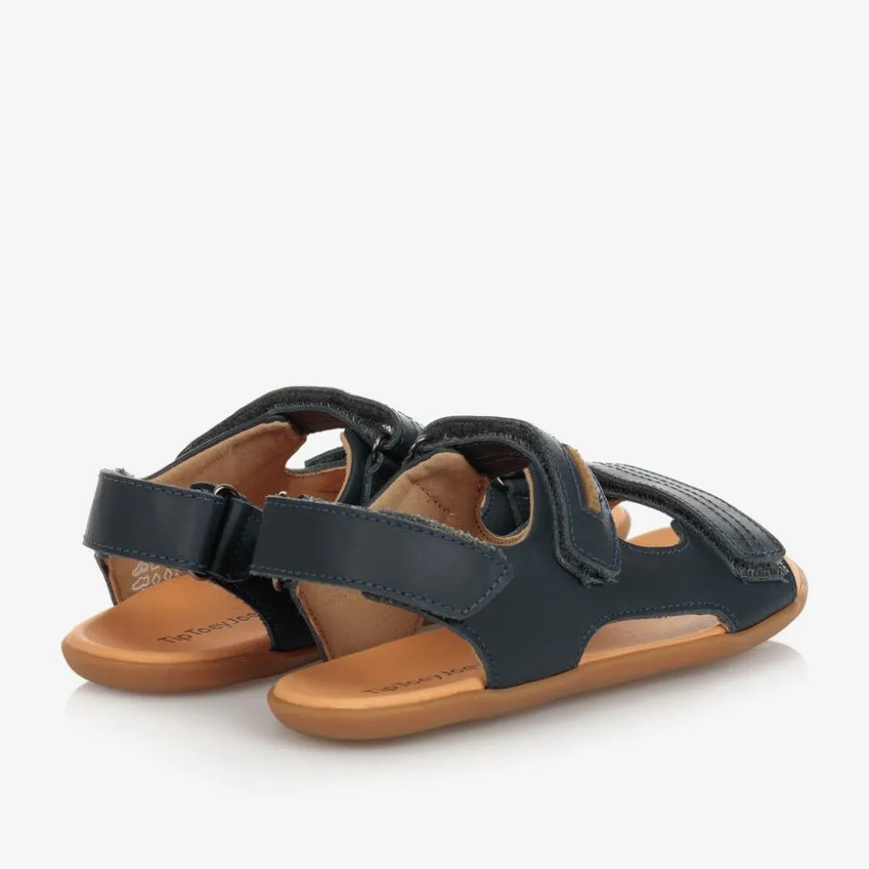 Boys Navy Blue Leather Sandals