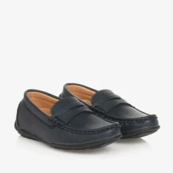 Boys Navy Blue Loafers