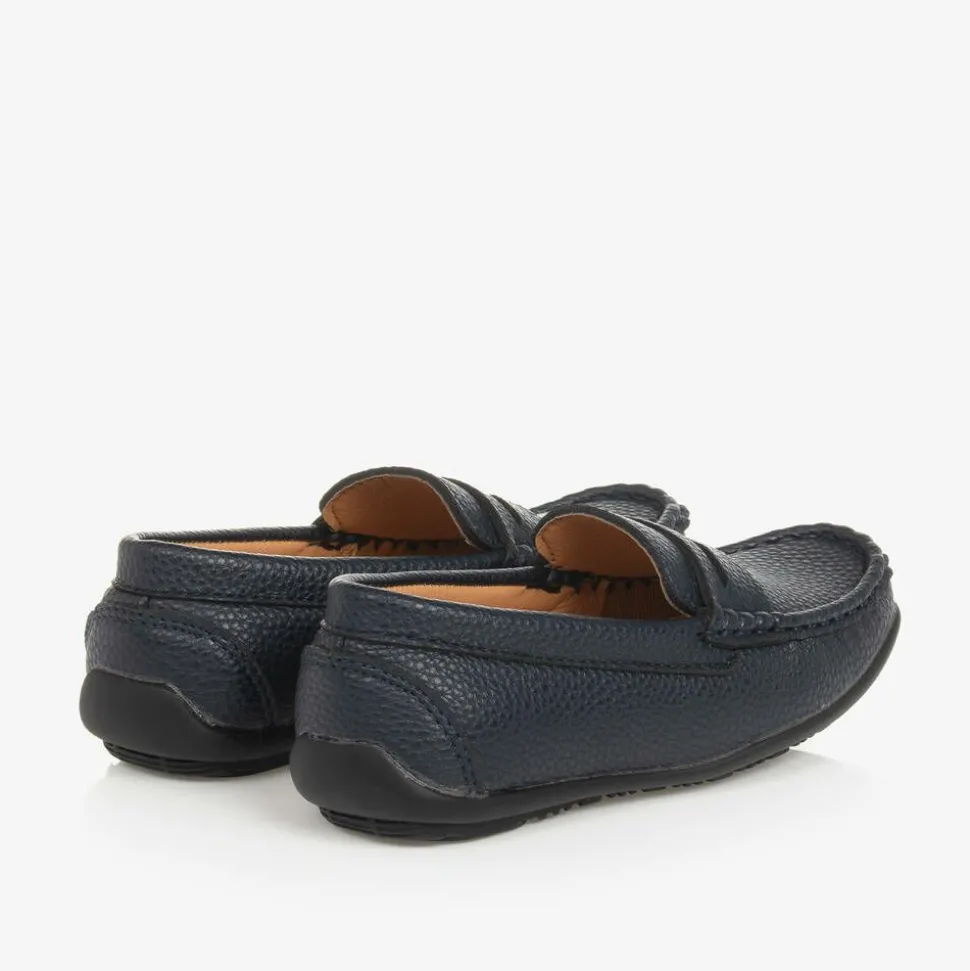 Boys Navy Blue Loafers