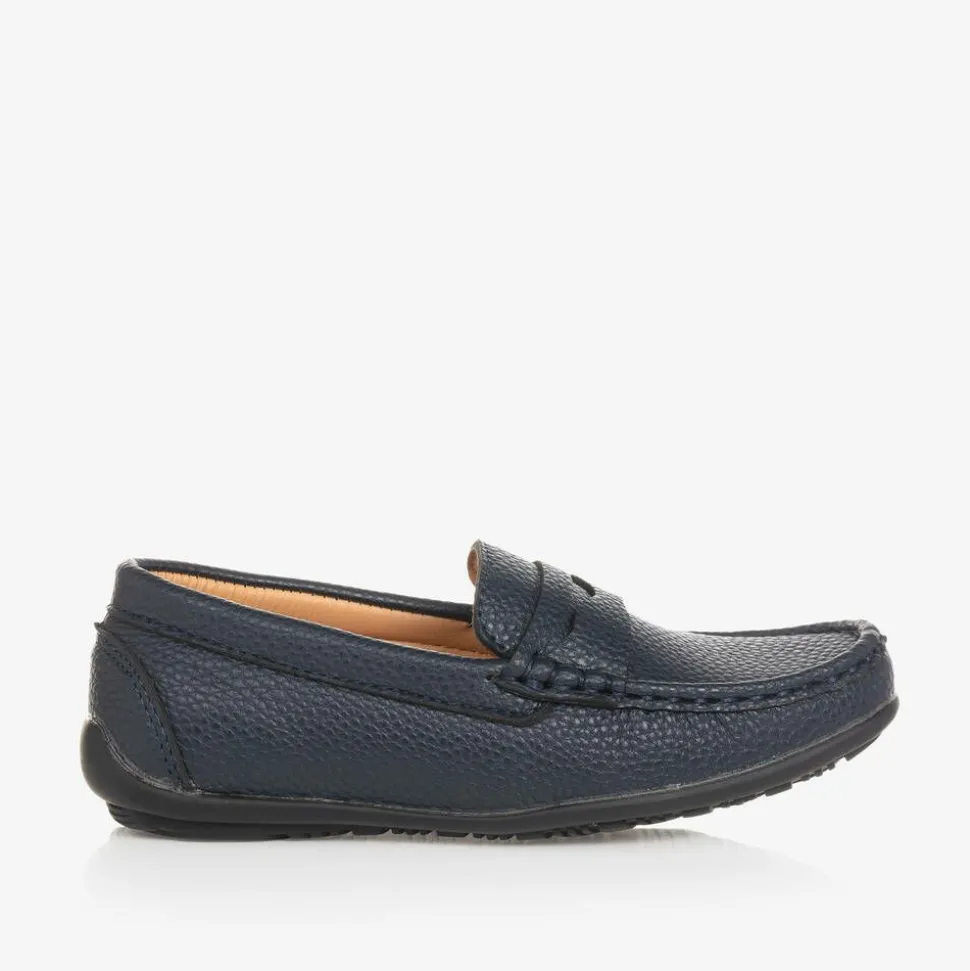 Boys Navy Blue Loafers