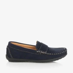 Boys Navy Blue Loafers