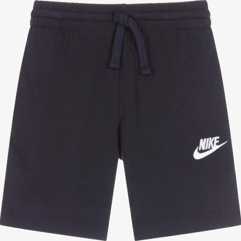 Boys Navy Blue Logo Shorts