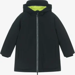 Boys Navy Blue Padded & Hooded Coat