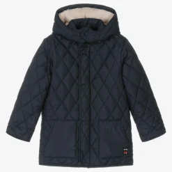 Boys Navy Blue Quilted Coat