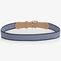 Boys Navy Blue Striped Belt