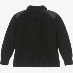 Boys Navy Blue Wool & Down Zip-Up Top