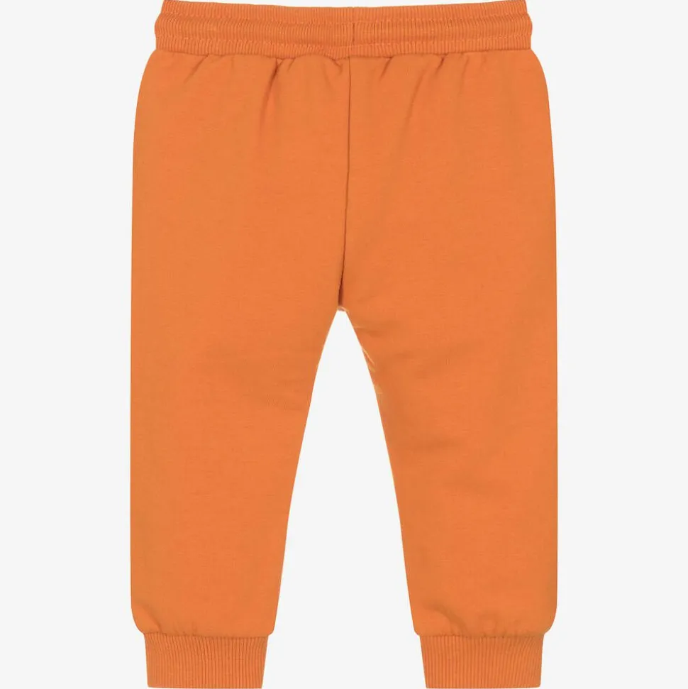 Boys Orange Cotton Joggers