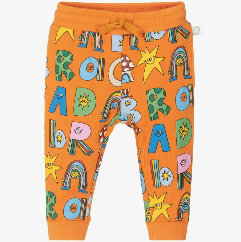 Boys Orange Cotton Magic Logo Joggers