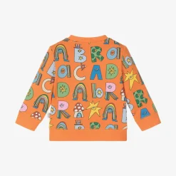 Boys Orange Cotton Magical Letters Sweatshirt