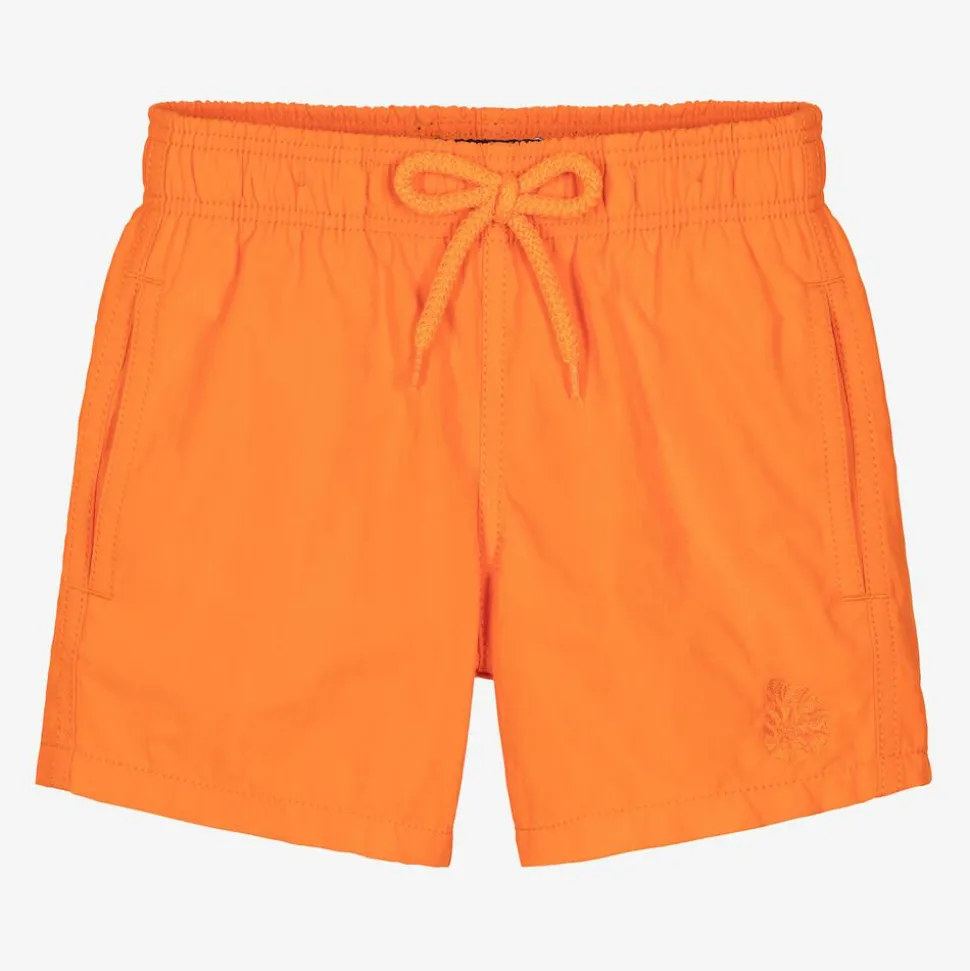 Boys Orange Water-Reactive Swim Shorts
