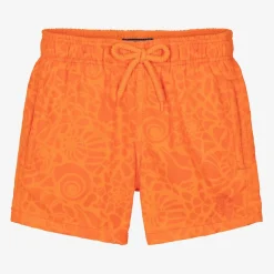 Boys Orange Water-Reactive Swim Shorts