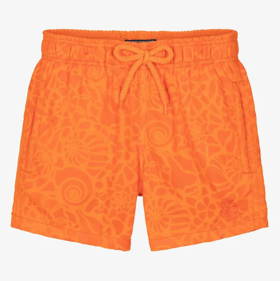 Boys Orange Water-Reactive Swim Shorts