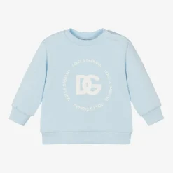 Boys Pale Blue Cotton Sweatshirt