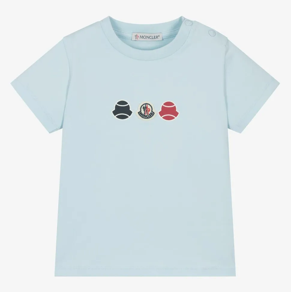 Boys Pale Blue Cotton T-Shirt