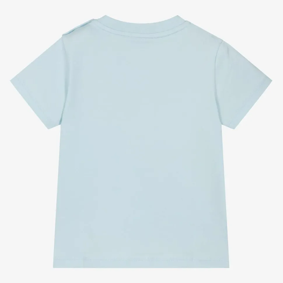 Boys Pale Blue Cotton T-Shirt