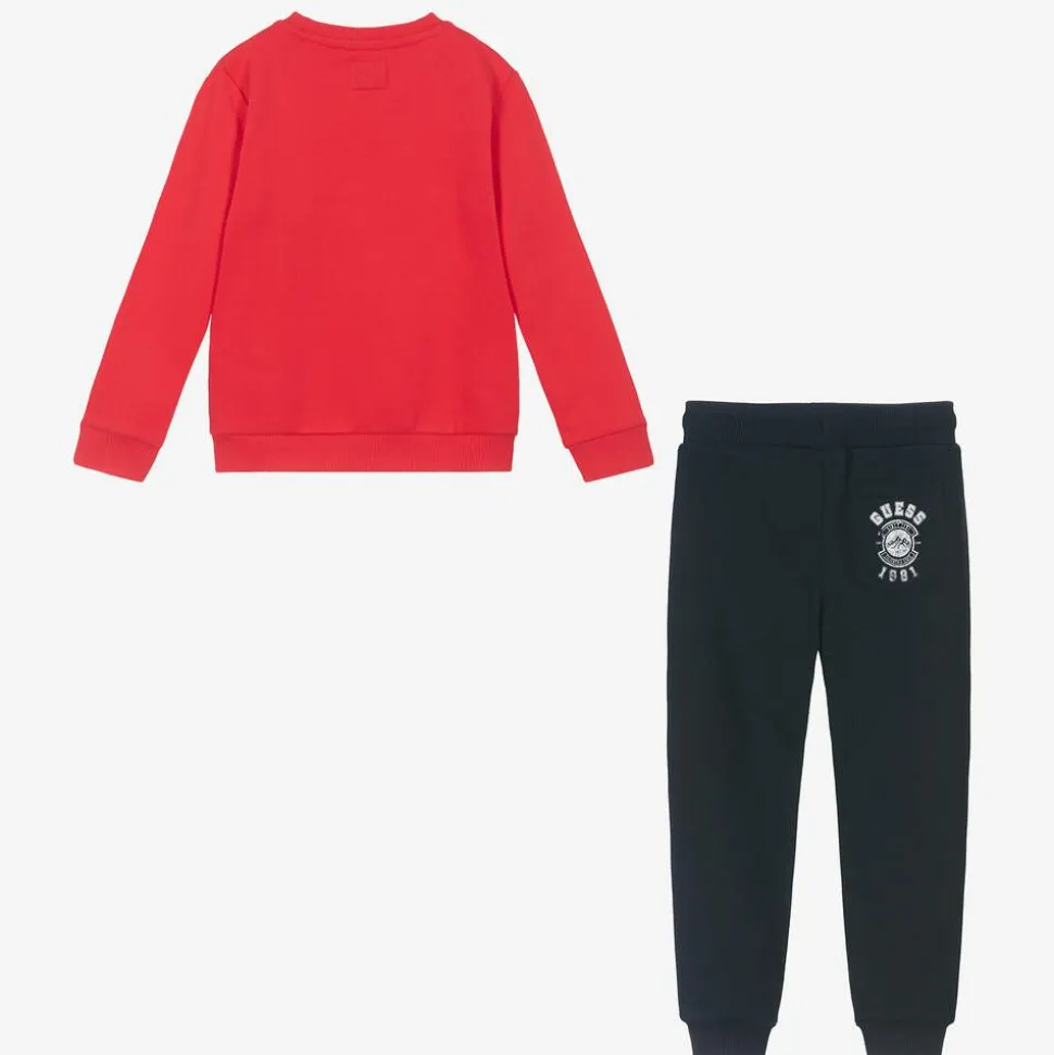 Boys Red & Blue Cotton Tracksuit