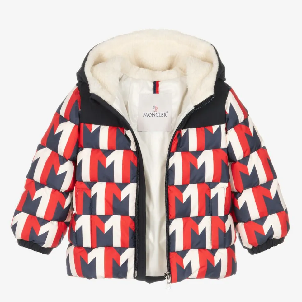 Boys Red & Blue Down Padded Eddie Coat