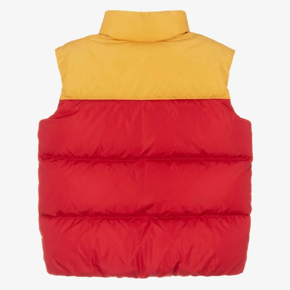 Boys Red & Yellow Down Padded Gilet