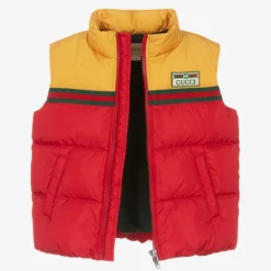 Boys Red & Yellow Down Padded Gilet
