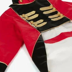 Boys Red Cotton & Satin Suit