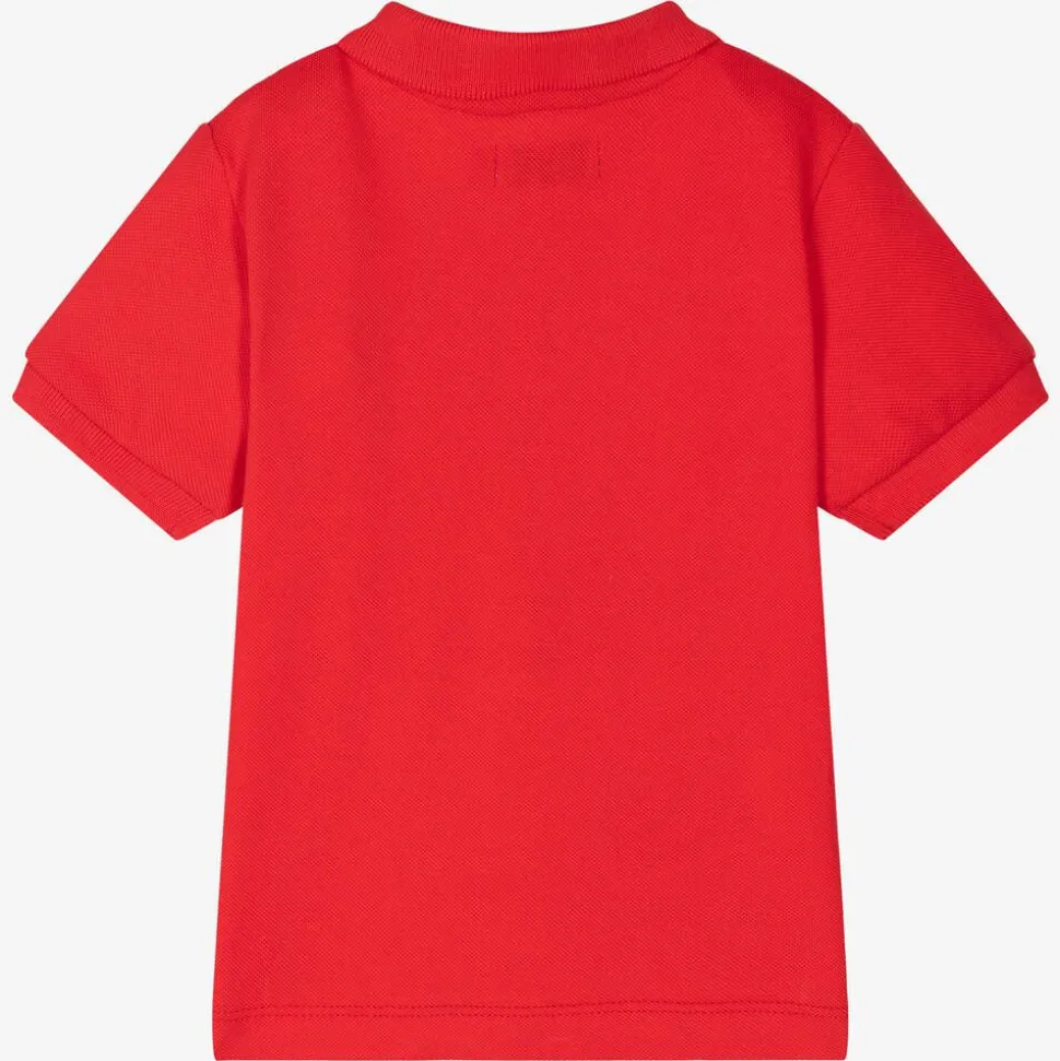 Boys Red Cotton Piqué Polo Shirt