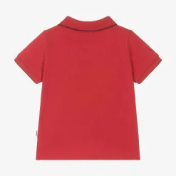Boys Red Cotton Polo Shirt