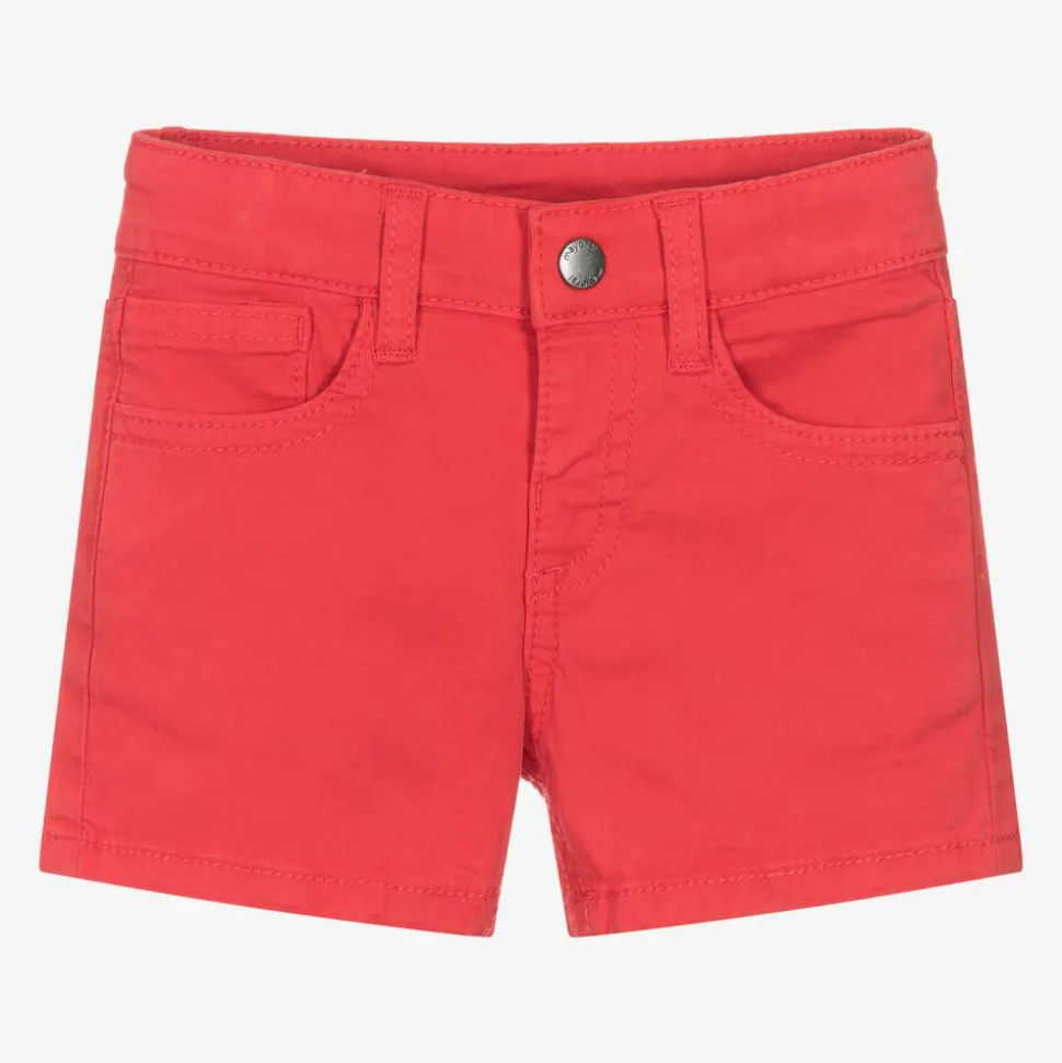 Boys Red Cotton Shorts