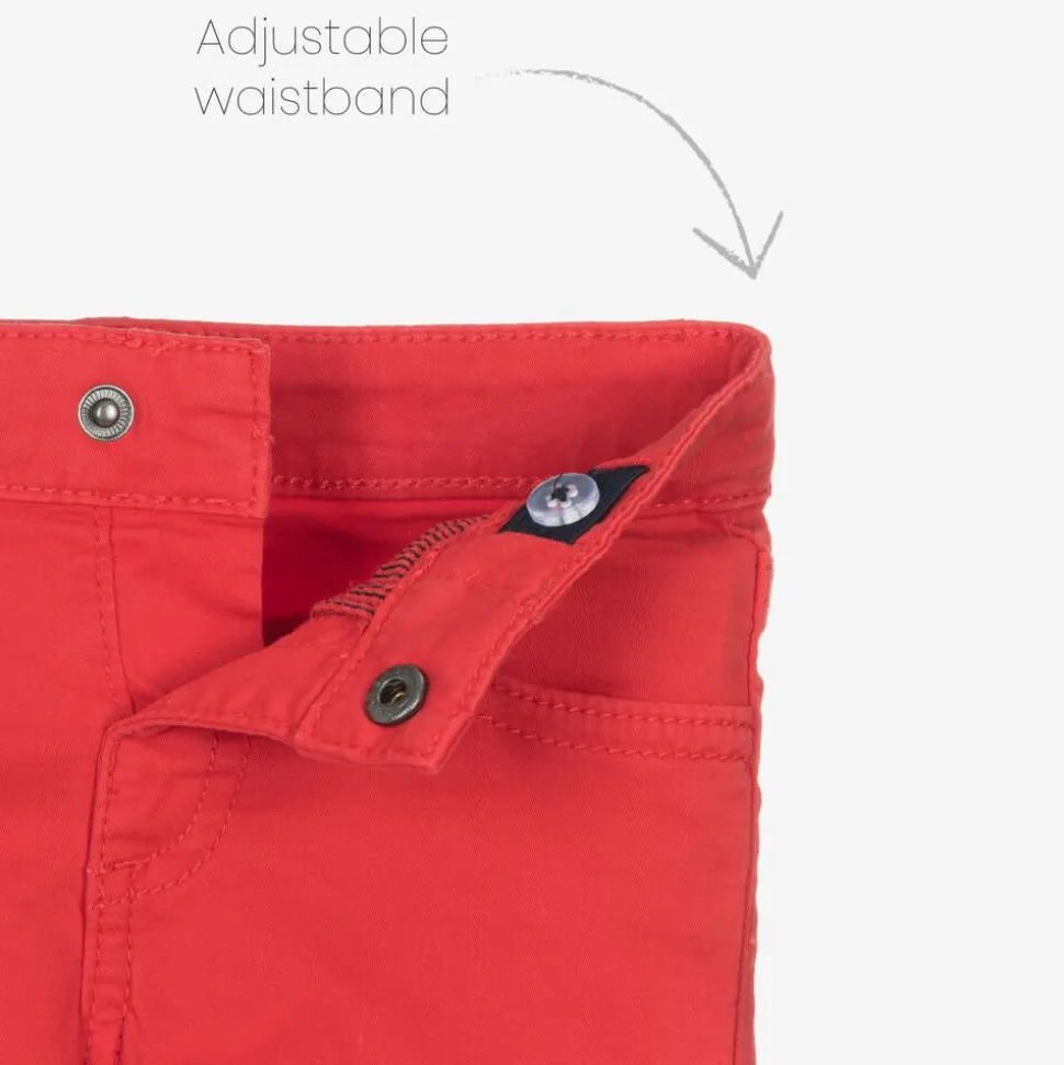 Boys Red Cotton Shorts