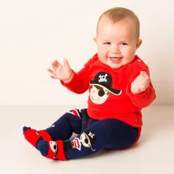 Boys Red Cotton Tim The Pirate Socks