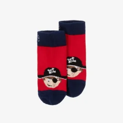 Boys Red Cotton Tim The Pirate Socks