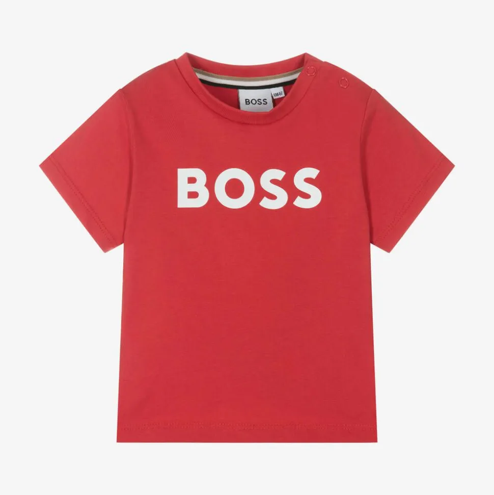 Boys Red Cotton T-Shirt