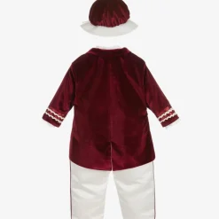 Boys Red Satin & Velvet Suit