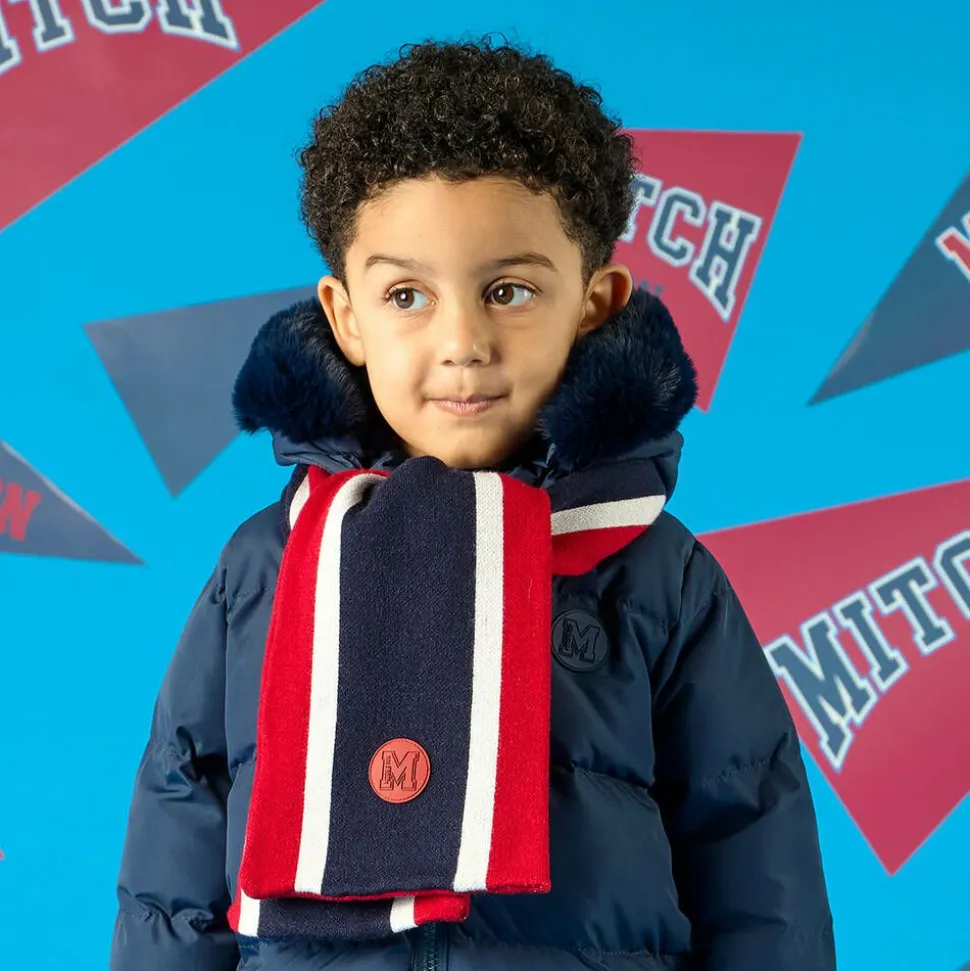 Boys Red Striped Reversible Scarf (119cm)