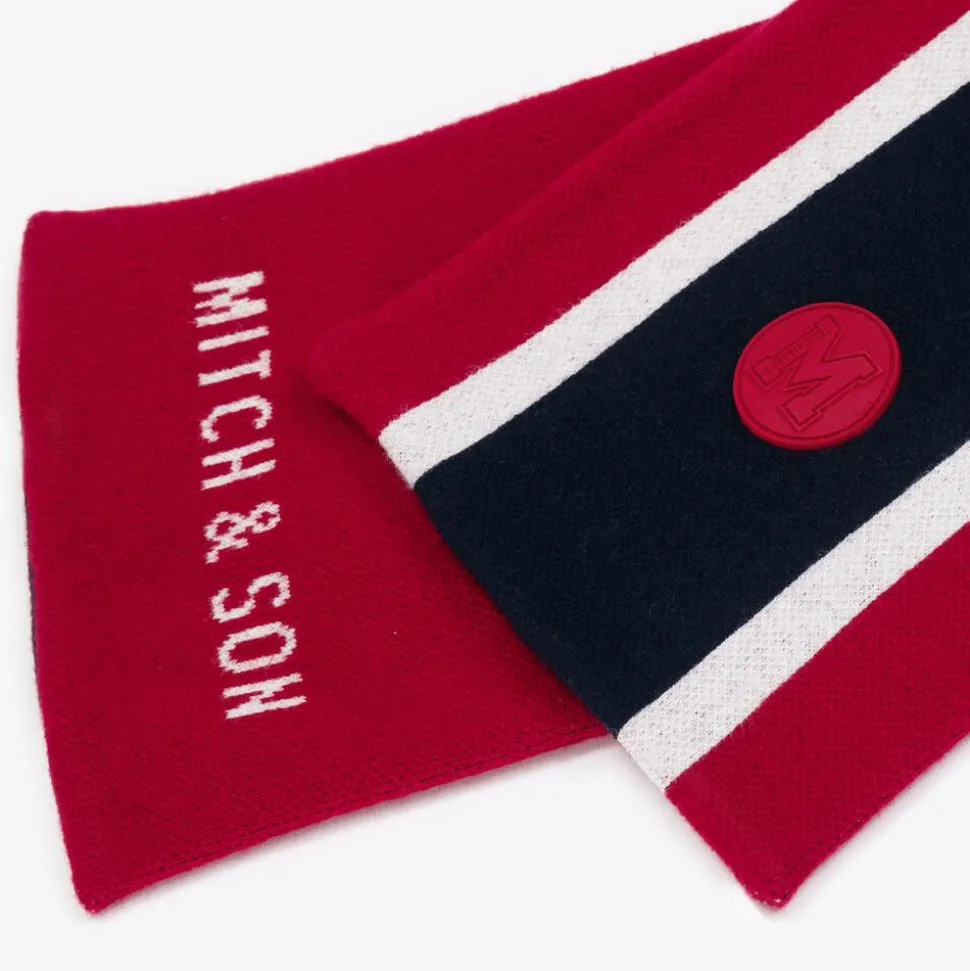 Boys Red Striped Reversible Scarf (119cm)