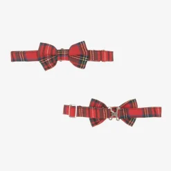 Boys Red Tartan Check Shorts Suit