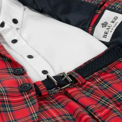 Boys Red Tartan Check Shorts Suit