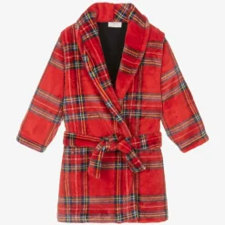 Boys Red Tartan Dressing Gown